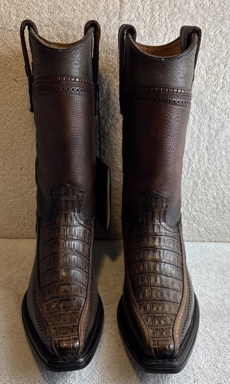 Cuadra Men's Brown 3 Pieces Caiman Leather Western Boots Size 7 EE 30661